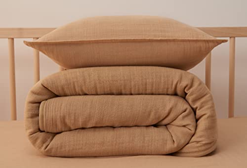 Muslin Baby Quilt, 36"X45", Super Soft Comforter, Nursery Crib Blanket, 100% Muslin Cotton Double Layer Shell & Thermo Fiber Fill, Breathable, Durable For Infant Toddler (Warm Sand) #TOP2