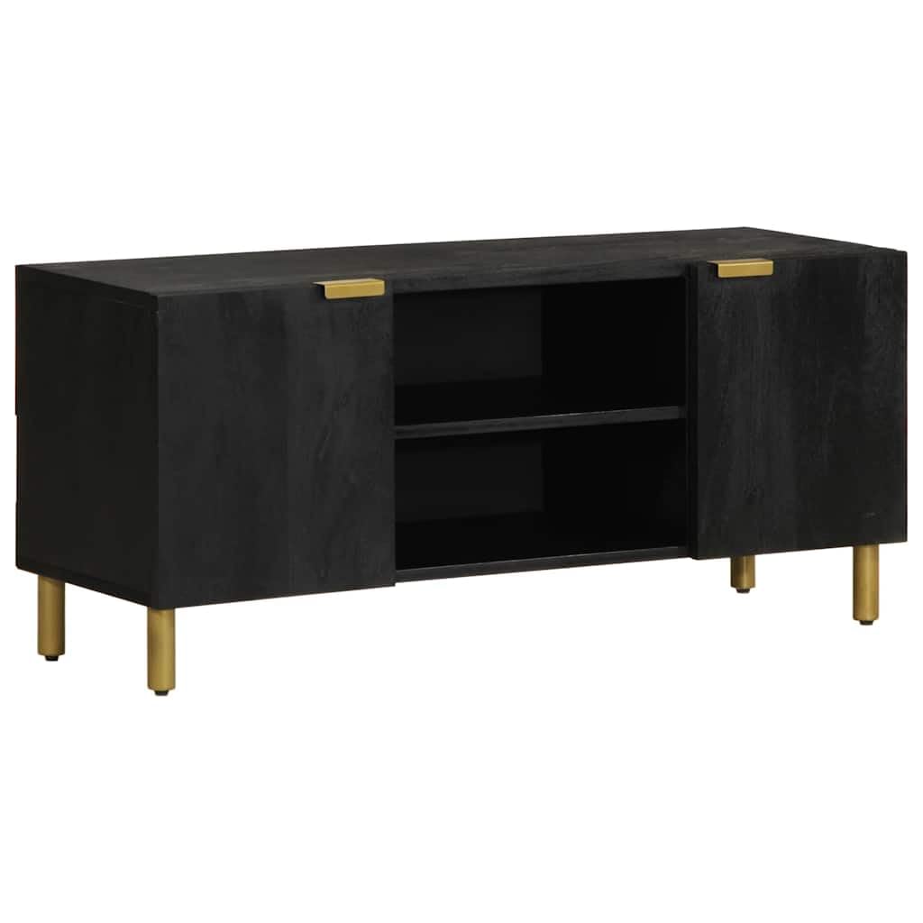 Support télévision noir 105 cm buffet bas industriel avec rangement