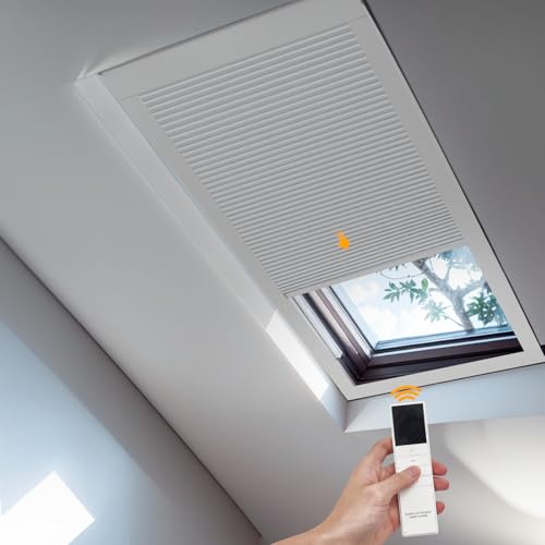 Keego Motorized Cordless Skylight Cellular Shades Blinds Efficient Systems that Integrate...