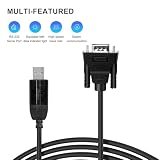 DTECH Adapter USB na szeregowy 10 m USB do wtyczki RS232 DB9 kabel COM port z chipsetem FTDI obsługuje Windows 11 10 8 7 Mac Linux