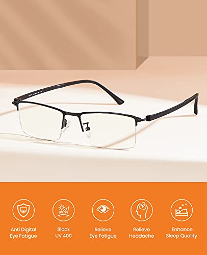 Image of Cyxus Blue Light Blocking Glasses for Men Woman Semi Rim Computer Gaming Office Study Eyeglasses with UV Protection 8003T01