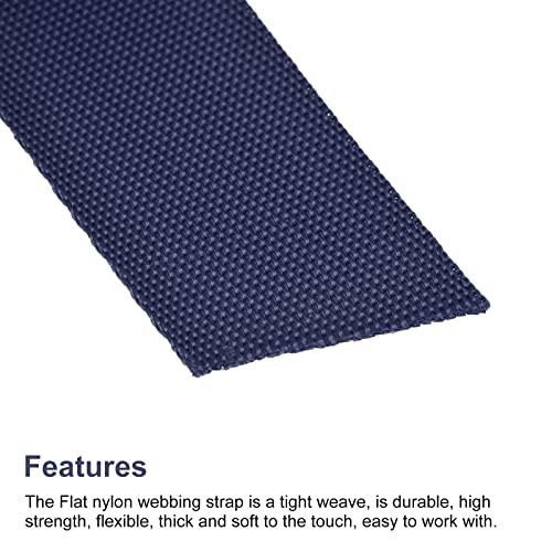 Image of MECCANIXITY Flat Nylon Webbing Strap 1 Inch 4 Yards Dark Blue for Backpack, Cargo Strap, Luggage-rack