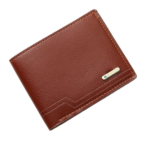 Image of Slim Wallet for Men with Coin Purse, Minimalist Wallet with Zipper, Bifold Mens Wallets with Credit Card Holder, PU Leather Men's Wallet with Money Clip, Carteras Para Hombres (Brown L)