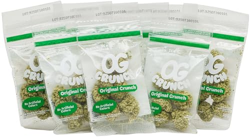 OGEEZ KRUNCH – Knusper-Schokolade in Weed-Optik | Weiße Schokolade mit Matcha & Chlorella | Lustiges Geschenk | Süßigkeit & Gag Snack | 12 Beutel à 10 g (120 g Gesamt)