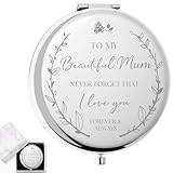 AWKEEGEED Mum Birthday Gifts for Mum-I Love You Mum Compact Mirror-Mothers Day Mum Gifts from Daughter or Son-Best Presents for Mum(Silver)