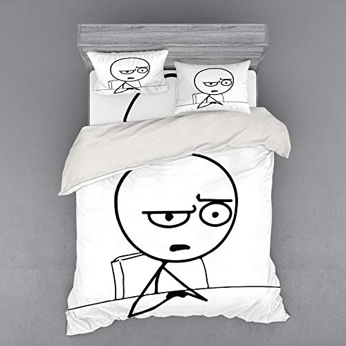 Ambesonne So What Guy Meme Duvet Cover Set, California King