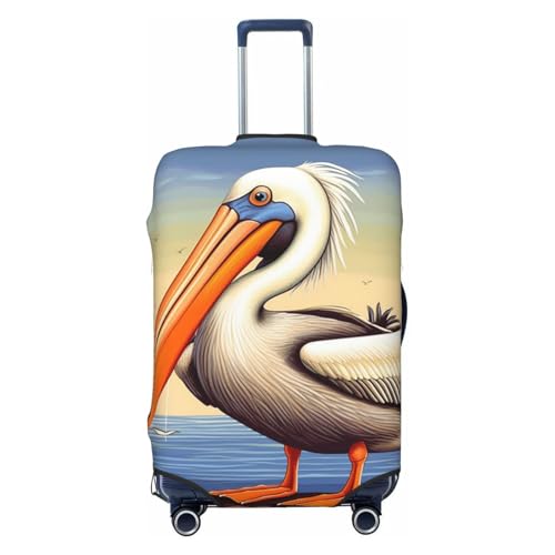 Travel Luggage Cover Pelican Birds Suitcase Protector Elastic Washable Stretch Suitcase Protector Anti-Scratch Travel Suitcase Cover Fit 18-32 Inch Luggage