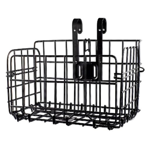 Großer Faltbarer Fahrradkorb, 32,5 x 20 x 22 cm, Mit Fester Halterung, Fettmetall, Einfach zu Falten und zu Lagern