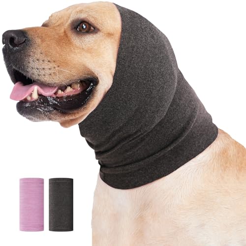 Image of Nanaki Dog Head Cover Quiet Headband, No Shake Ear Wrap Anxiety Relief & Calming Hoodie Dogs, Hood for Doggy, Pet Ear Protector Cover Muffs for Pet Noise Protection Grooming Bathing Fireworks