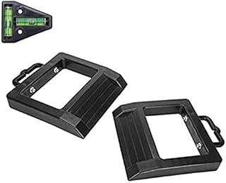 Homeon Wheels Pallet Jack Stopper Truck Chock Heavy Duty Pallet Jack Chock 14.2" Length x 11.6" Width x 2" Height 2 Pack (Black) and One T Level