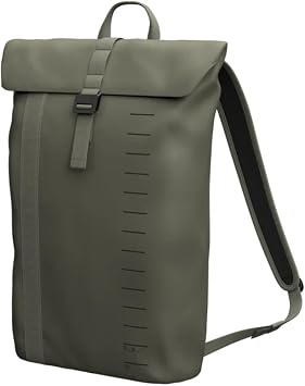 Db Journey Essential Backpack - Lightweight, Durable Rolltop Backpack with Laptop Compartment for Work, and Gym, Travel with Roller Bag Attachment, 12L - Moss Green
