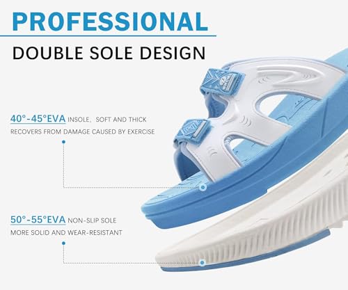 Image of ONCAI Womens Orthotic Sandals Ladies Recovery Walking Slides Arch Support Plantar Fasciitis Comfort Orthopedic Soft Cushion Summer Adjustable Sandalias Size 6-12