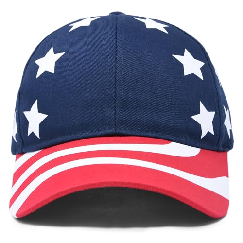 DALIX United States Hat Baseball Cap Snapback USA Flag Independence Day Memorial Veteran Army Military Red White Blue