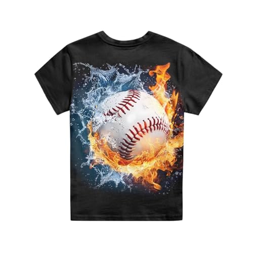 Image of JEOCODY Boys Girls Graphic Tees Funny 3D Printed Short Sleeve T-Shirts 3-16T