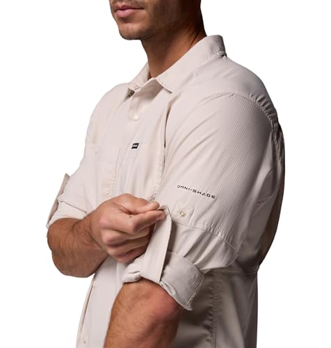 Image of Columbia Men Polyester Loose Omni-Shade Ridge Utility Lite Hiking and Trekking Long Sleeve Shirt