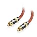 EMK Digital Coaxial Audio Cable Subwoofer Cable RCA to RCA Cable - Dual Shielded - Gold-Plated - Orange (6.6Ft/2Meters)