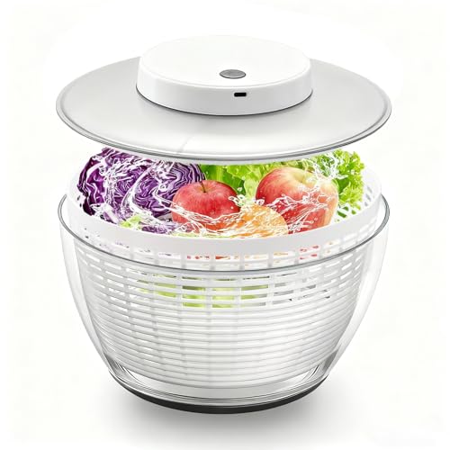 Centrifuga elettrica per insalata, centrifuga per insalata da 6 l, per frutta e verdura, per verdure, frutta, scolapasta frutta e insalata