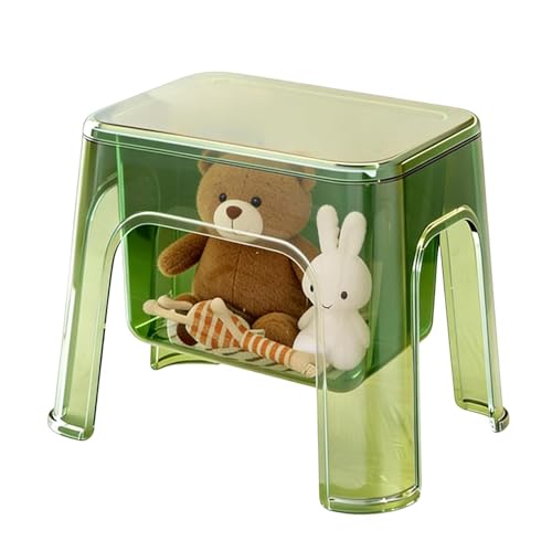 Generico Taburete de baño, silla de baño transparente con espacio de almacenamiento, taburete para ducha con asiento – para rincón de salón, contenedor casa