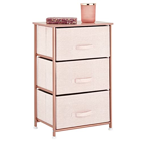 mDesign Steel Top and Frame Storage Dresser Tower Unit with