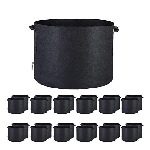 Oppolite 30 Gallon 24-Pack Round Fabric Fabric Aeration Pots Container for Nursery Garden and Planting Grow