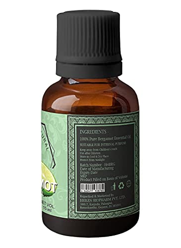 Image of Heilen Biopharm Food Grade Edible Bergamot Essential Oil - 15 mL Bottle Pack of 1, For Skin Nourishment, Anti-Acne, Anti-Wrinkle