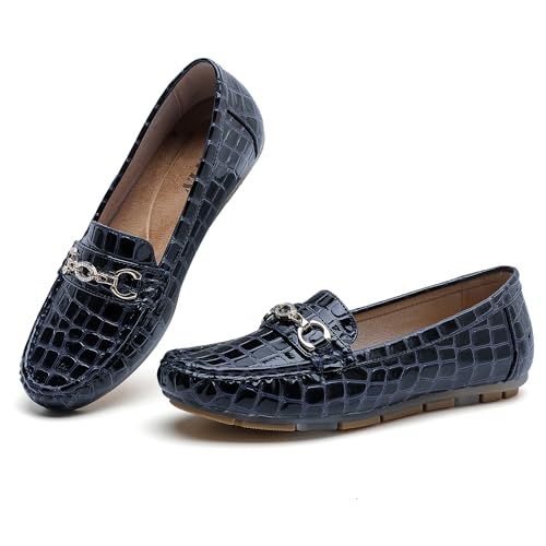 Image of Women's Business Loafers Work Casual Flats Shoes Lightweight Penny PU Leather Slip On Walking Shoes