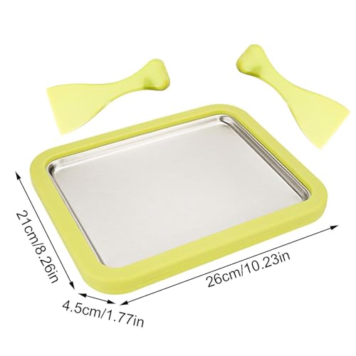 Eiscreme-Rollmaschine, Instant-Edelstahl-Eisrollmaschine mit 2 Schabern, Eismaschine Tablett, Lebensmittelqualität, Soft-Serve-Eismaschine, Eiscreme für Cafés, Dessertläden – Bild 3