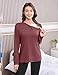 Deyeek Chemo Shirts for Port Access Chemotherapy Must Haves Tear Away Side Zippers Long Sleeve Post Shoulder Surgery Shirt Red L