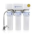 Aquasana Under Sink Water Filter | 3-Stage Max Flow Filtration | Certified to Reduce up to 99.99% of PFAS, Lead, Chlorine, & More | Under Counter Drinking Water Filter | Chrome Faucet | AQ-6300M-CHR