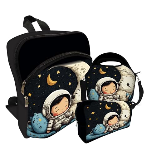 Kit Escolar Mochila+Lancheira+Estojo Astronauta