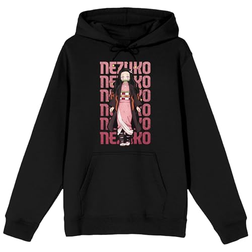 Bioworld Demon Slayer Nezuko Character Mens Black Graphic Hoodie-Small