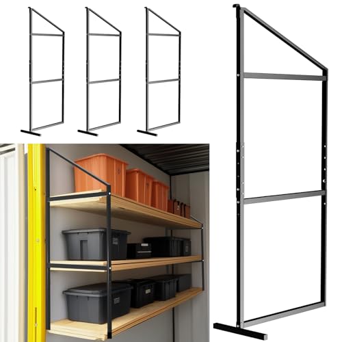 Shipping Container Shelf Brackets 4 Pack of 3 Tier Shipping Container Shelving 60 x 24 Heavy Duty Shipping Container Shelves with Powder Coated High Load Capacity for Storage Optimization