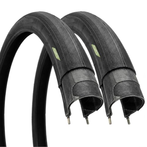 Ecovelo 2 pneus 24x1 (25-540) Noir - Pneu Haute Pression pour Fauteuil Roulant handicapé Super...