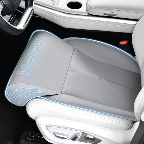 FLORICH Car Seat Extender Leg Support Cushion for Driver Seats Office Chair Leather Widened seat Cushion for Long Drivers Universal Car Seat Cushion Legs Rest Pads-Grey