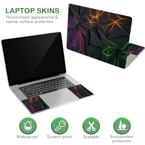 Image of DINKY Laptop Notebook Skin Sticker Cover Decal, 13 13.3 14 15 15.4 15.6 inch Laptop Vinyl Skin Sticker Cover Soft Art Protector Netbook, Glowing Diamond Grid