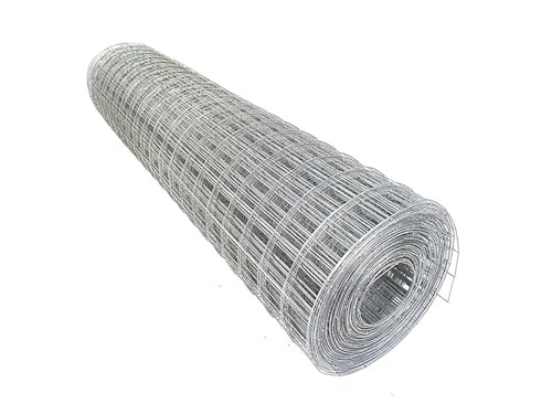 Garmix Gartenzaun Verzinkt Maschendrahtzaun Gitterzaun Drahtzaun (50x50mm, 25m, 100cm, 1,4mm)