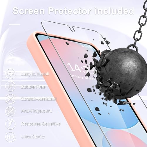 Image of YENAPOON for Samsung Galaxy S25+ Plus Case, Matte Magnetic Phone Case with 1 Screen Protector, Support for Magsafe, Translucent Frosted Shockproof Protective Cover for Samsung Galaxy S25+ Plus, Pink