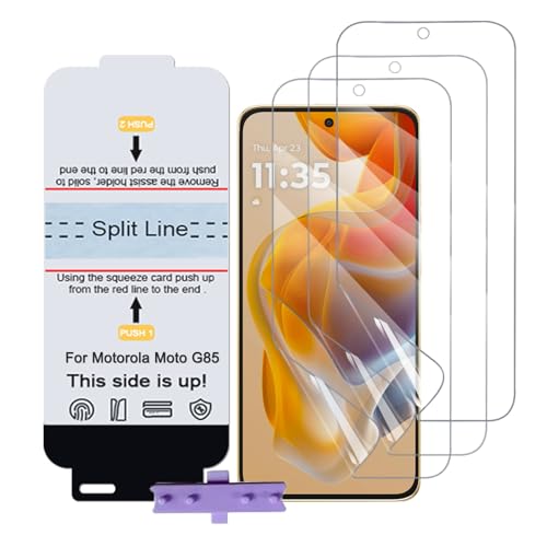 SLBESTLUC 3 Pezzi Protettore Schermo Telefono per Motorola Moto G85, TPU Pellicola Protettiva Smartphone, HD Trasparente Film Hydrogel Flessibile, Senza Bolle(Non Vetro Temperato)