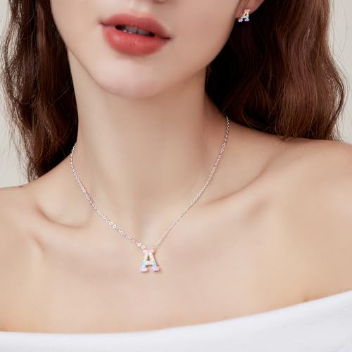 Women Girls Initial Letter Necklaces,Initial Baseball Number Birthstone Necklace Jewelry Gifts for Women3