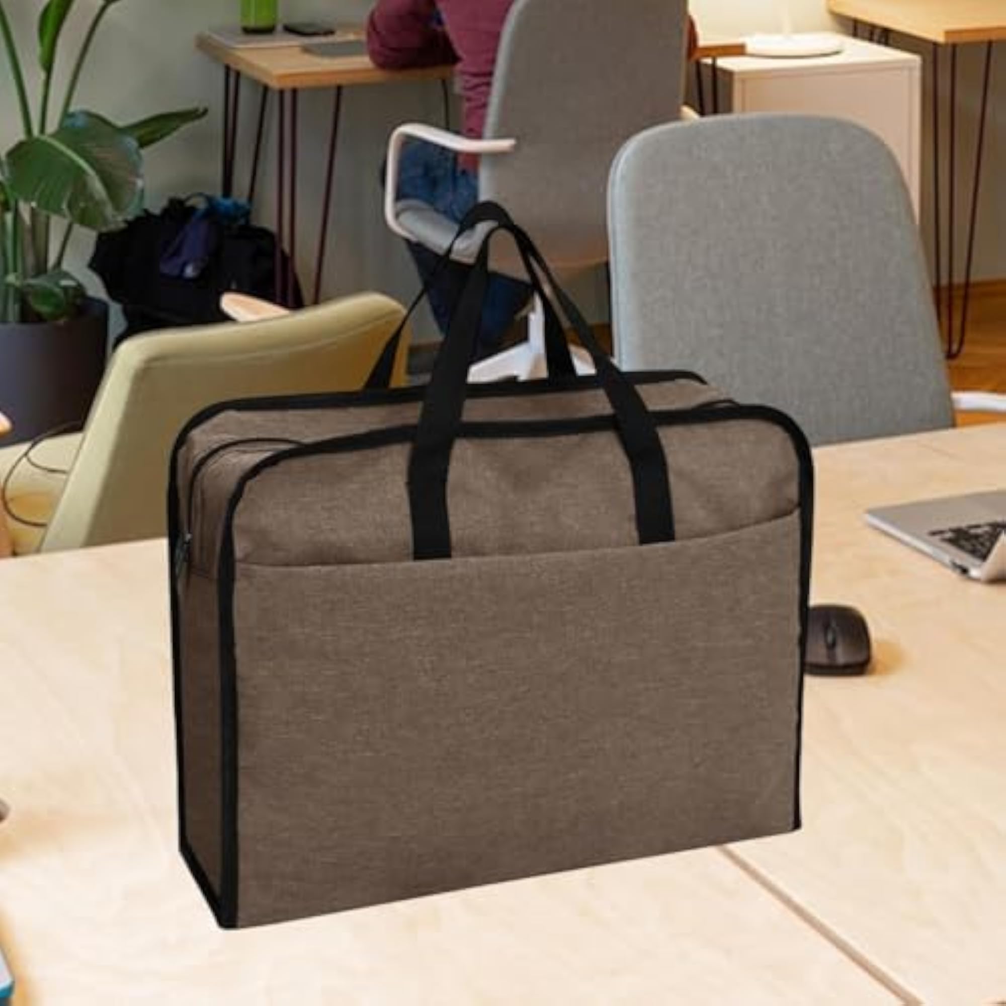 Business Briefcase Paper Files Storage Bag, Khaki