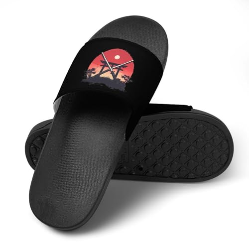 Samurai Katana Tori Gate House Slippers for Women Men Personalized Shower Shoes Sandals Slides4