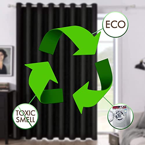 Miulee Room Divider Curtains 12.5 X 8 Ft - Total Privacy Wall Room Divider Screens Sound Proof Wide Blackout Curtain For Living Room Bedroom Patio Sliding Door, 1 Panel, W150 X L96 Inches, Black #TOP6