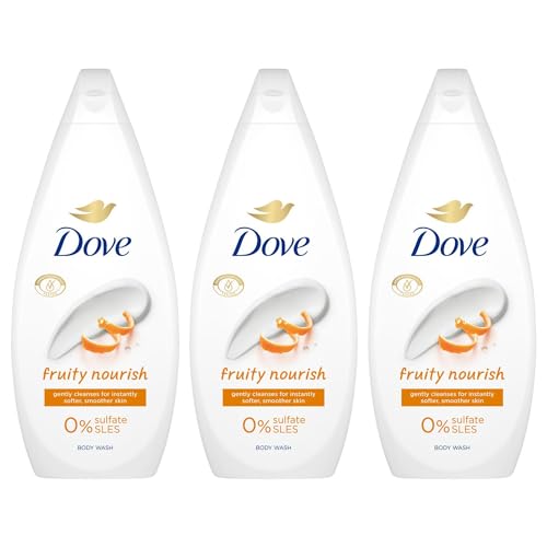 Image of Dove Body Wash 0% Sulfate SLES for Women Made with Naturally Derived Cleansers and Plant Based Moisturiseres Gently Cleanses for Softer and Smoother Skin, 720ml (Buy 3, Fruity Nourish)
