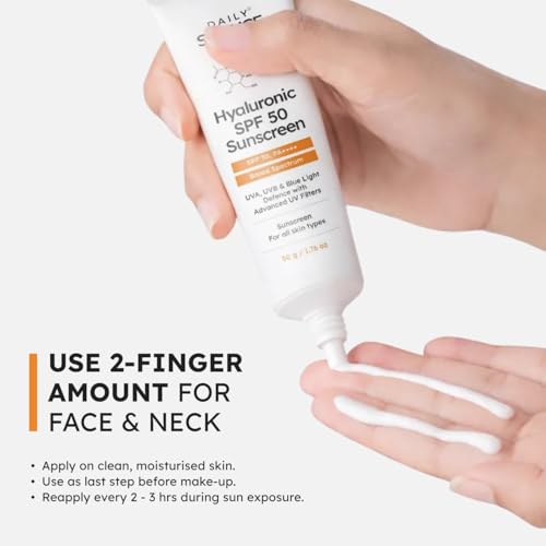 Image of Hyaluronic SPF 50 PA++++ Sunscreen | In-Vivo Tested | Lightweight, Matte, No White Cast | Oily, Dry, Sensitive & Combination Skin | Women & Men | 50 g