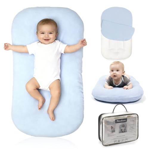 Image of Baby Support Cushion - Snuggle Cozy Me Infant Support Cushion for Newborns | Breathable & Soft, Portable Awake-Time Pad, Essential Baby Gift (Lounger Cover Included)