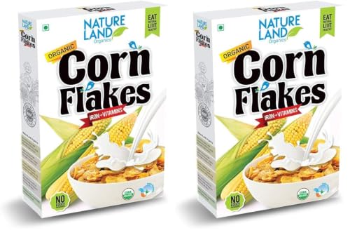 Image of Natureland Organics Corn Flakes 200 Gm - Organic Healthy Flakes (Pack of 2)