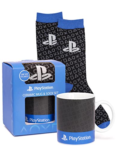 Playstation Becher und Socken One Size Gaming Remote 11 Unzen Cup Game Merchandi Einheitsgröße