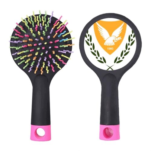 Brosse à cheveux démêlante avec coussin au motif chic de l'emblème de Chypre