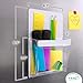 YES4QUALITY Magnetic Pen Holder for Refrigerator with Strong Magnetic Back, Dry Erase Marker Holder Ideal for Whiteboard & Fridge, Clear & White Pencil Cup