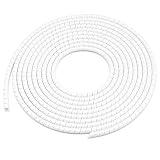 On1shelf® Guaina per cavi a spirale bianca da 6 mm per gestione dei fili, manicotto di protezione per cavi per TV, PC, ufficio, casa, officina e rete, 5 m